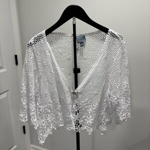 Rabbit Rabbit Designs White Crochet Shrug